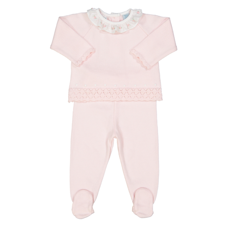 Feltman Brothers - Rose Ruffle Collar Diamond Knit Set