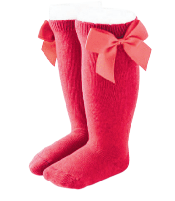 Be Girl - Bow Happy Knee Socks Red