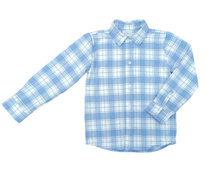 James & Lottie - Blue Flannel Check Ryan Dress Shirt