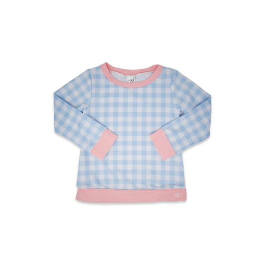 SET Athleisure - Selena Top Blue Check/Pink