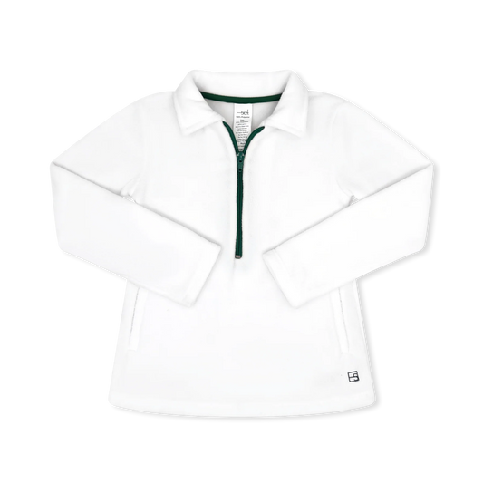 SET Athletics - Henry Half Zip Pure Coconut Fleece/Augusta Green