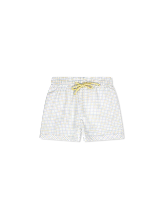 Lullaby Set | Barnes Bathing Suit - Cornflower Check