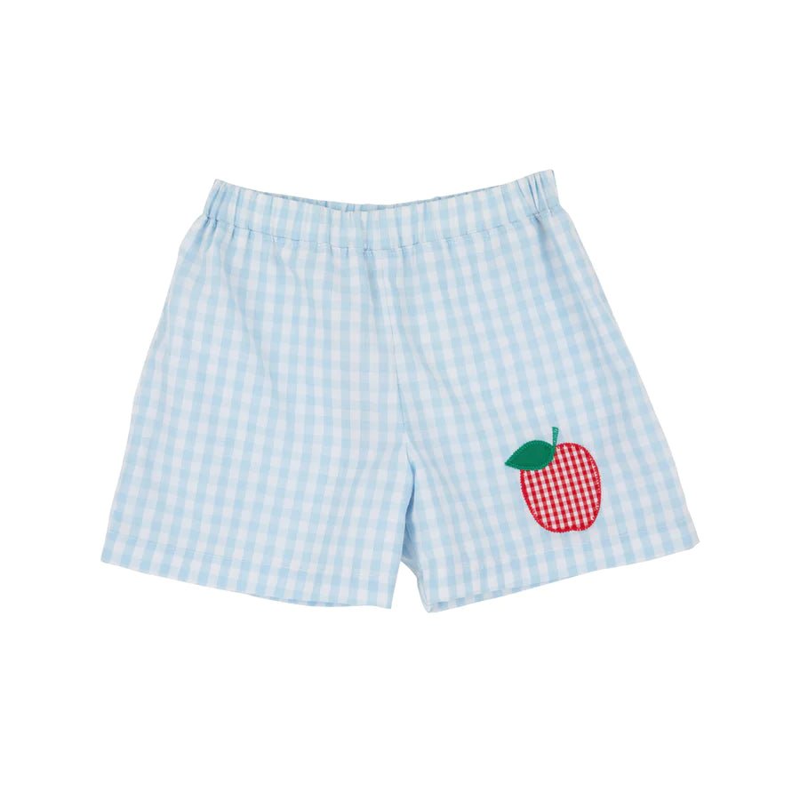 TBBC - Shelton Shorts Apple Applique Buckhead Blue Gingham