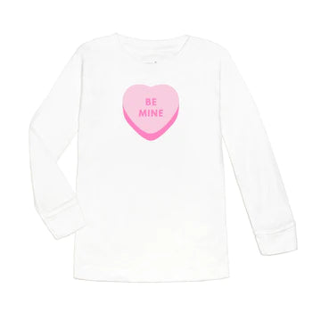 Sweet Wink - Be Mine Candy Heart LS Shirt White