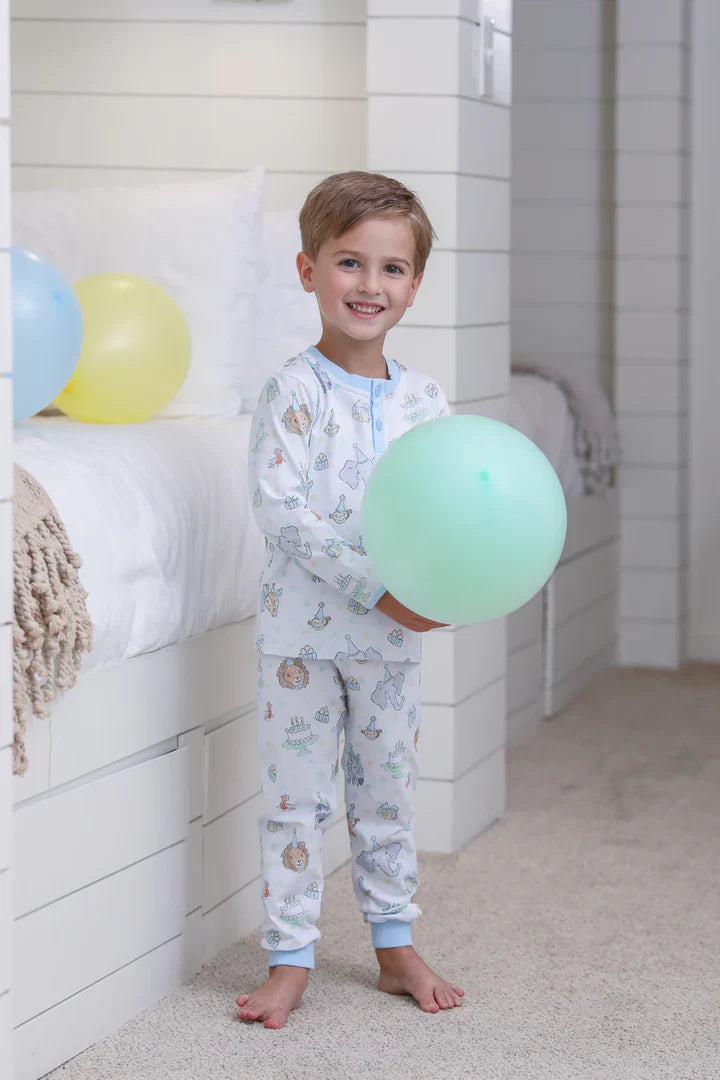 Trotter Street - Party Animals PJ Set Blue