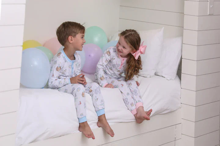 Trotter Street - Party Animals PJ Set Pink