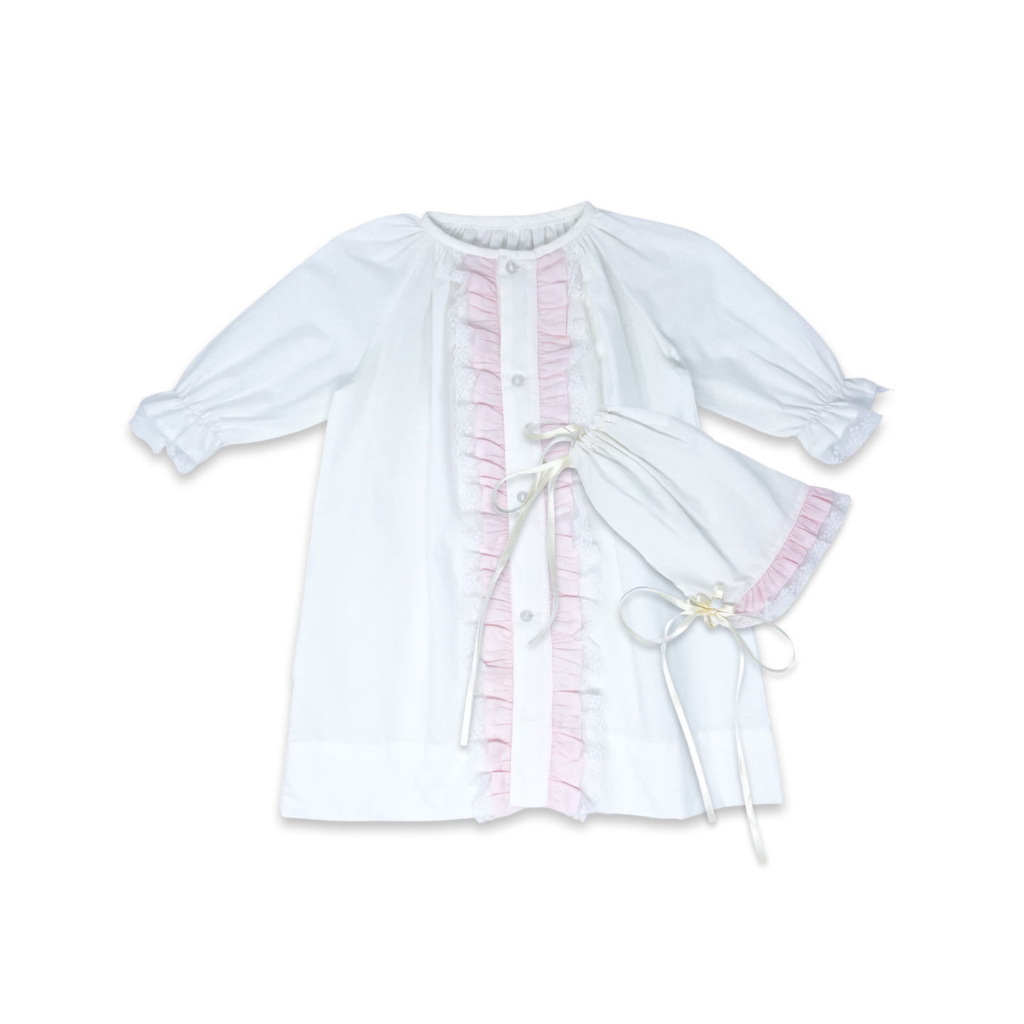 Lullaby Set - Timeless Daygown Set Blessings White/Pink