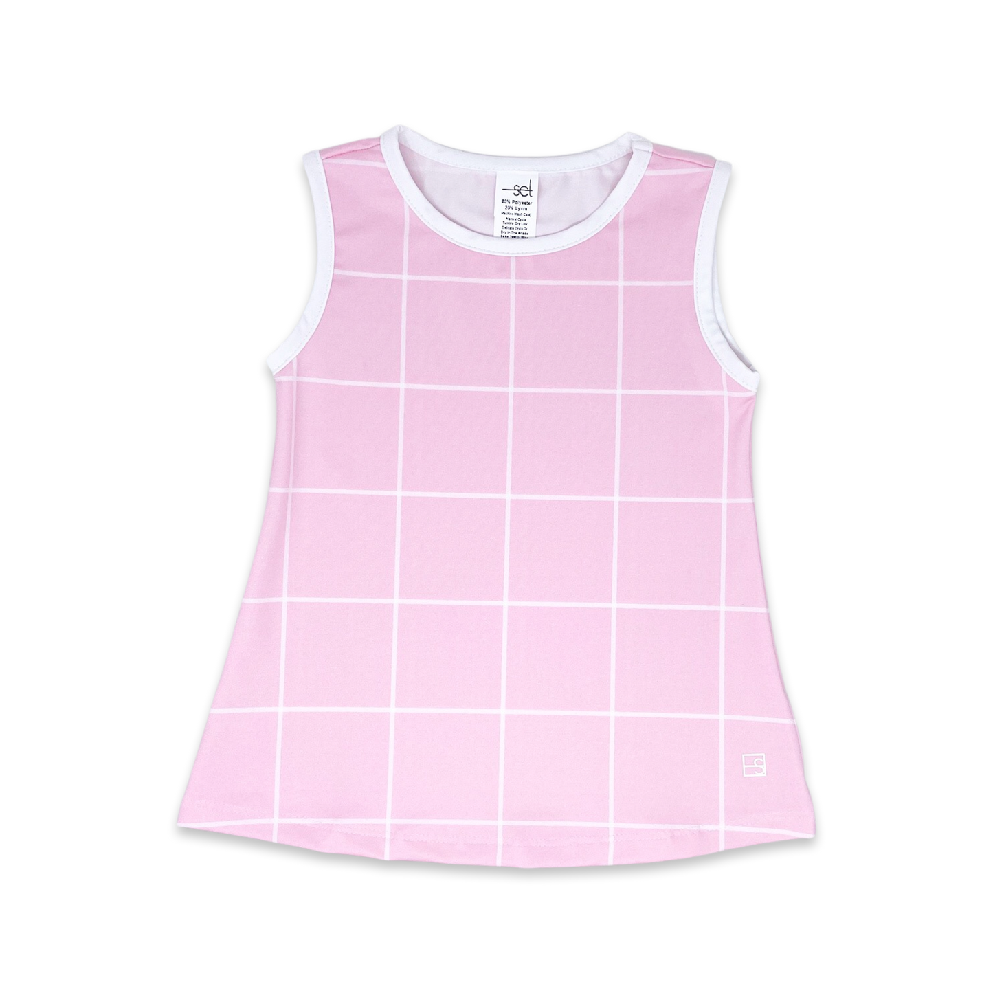 SET Athleisure - Tori Tank Pink Windowpane