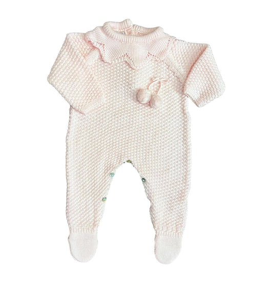 Mi Lucero - Rice Stitch Footed Playsuit Pink