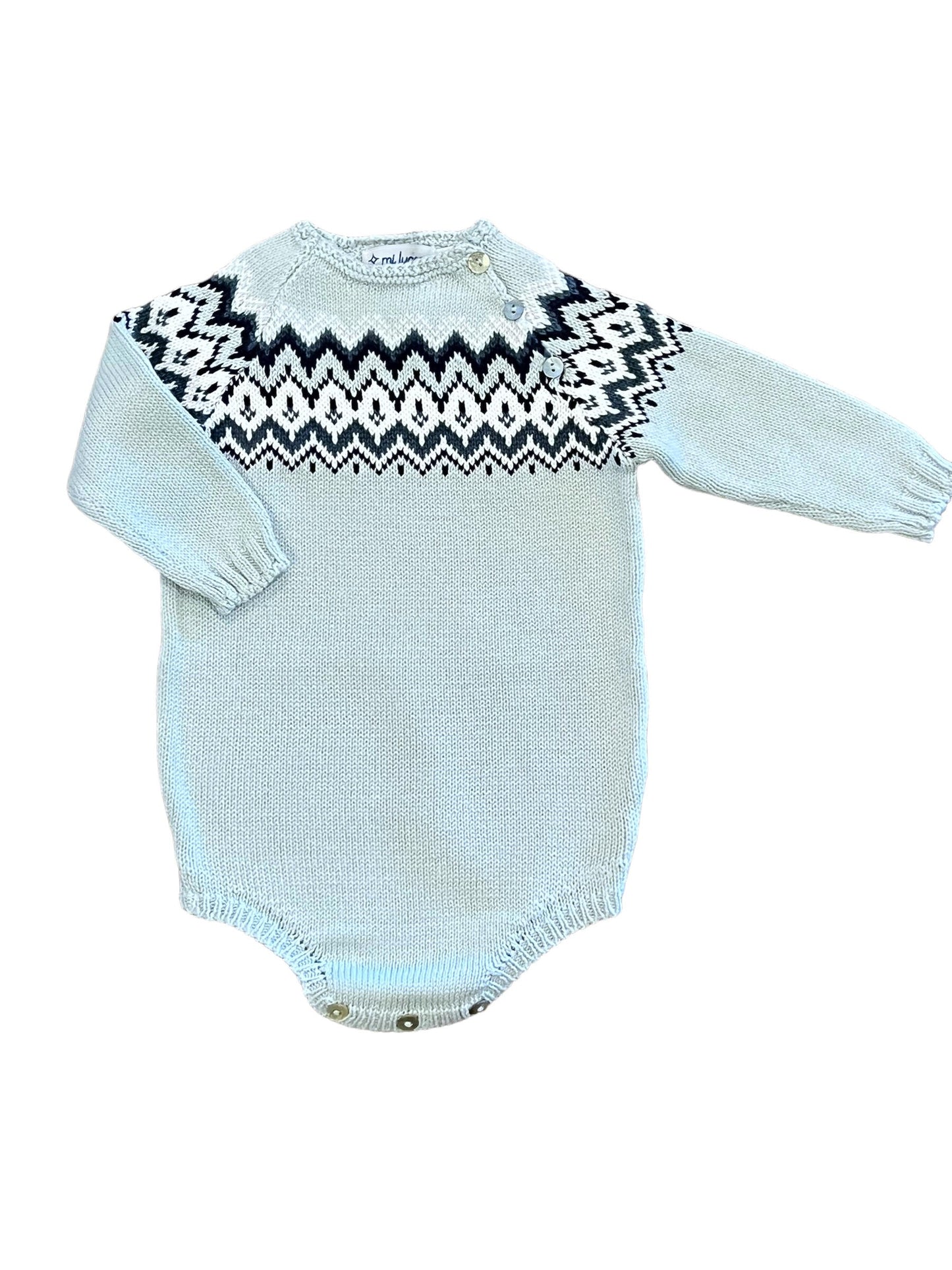 Mi Lucero - Fair Isle Herringbone Bubble Light Blue