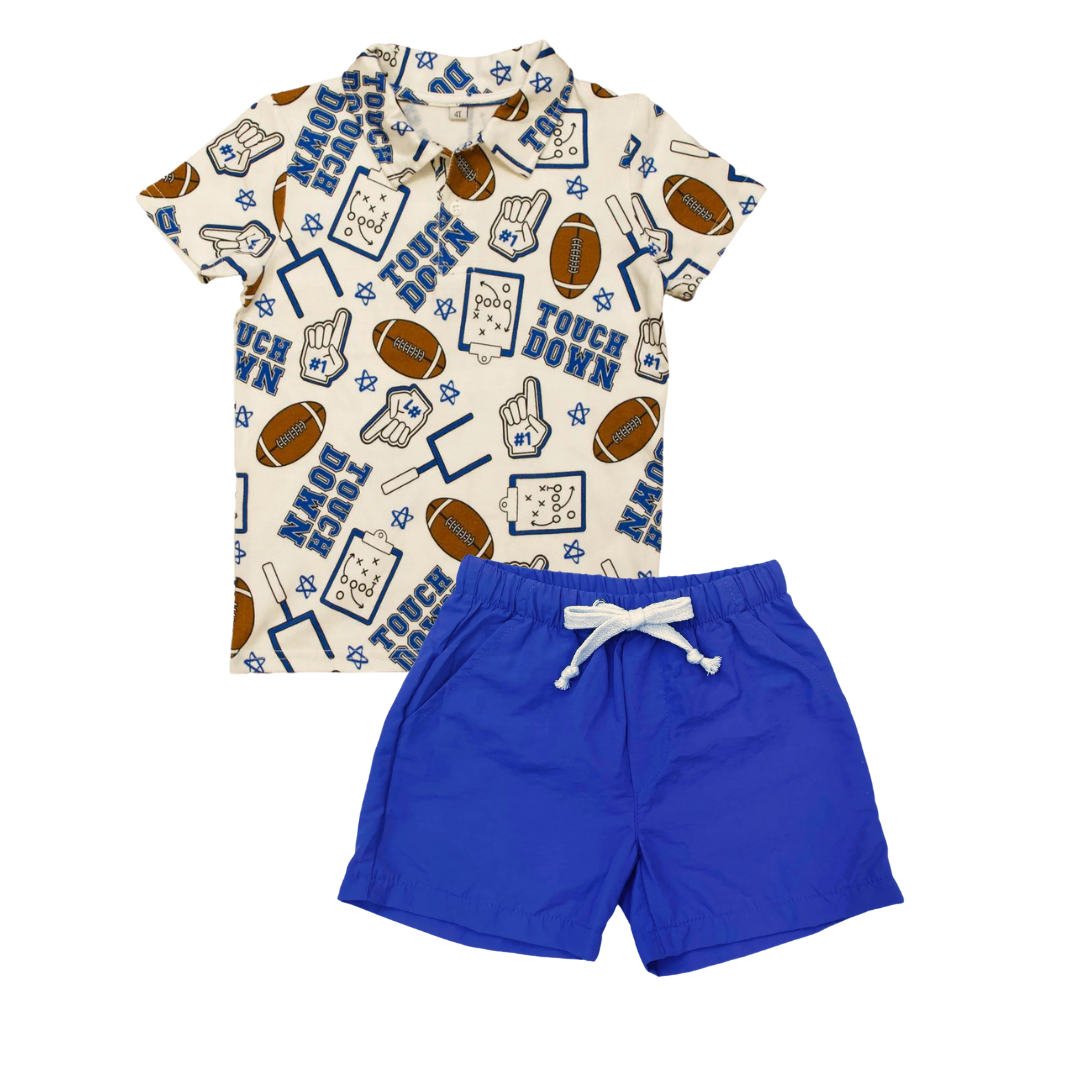 Belle Cher - Boys Royal Blue Touchdown Set