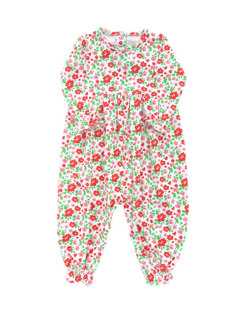 James & Lottie - Isla Long Bubble Pink/Red Floral