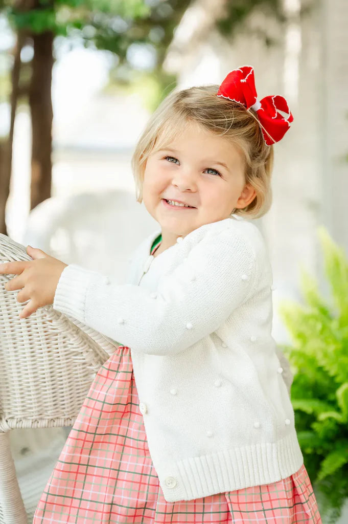 Ruth & Ralph - White Pompom Cardigan