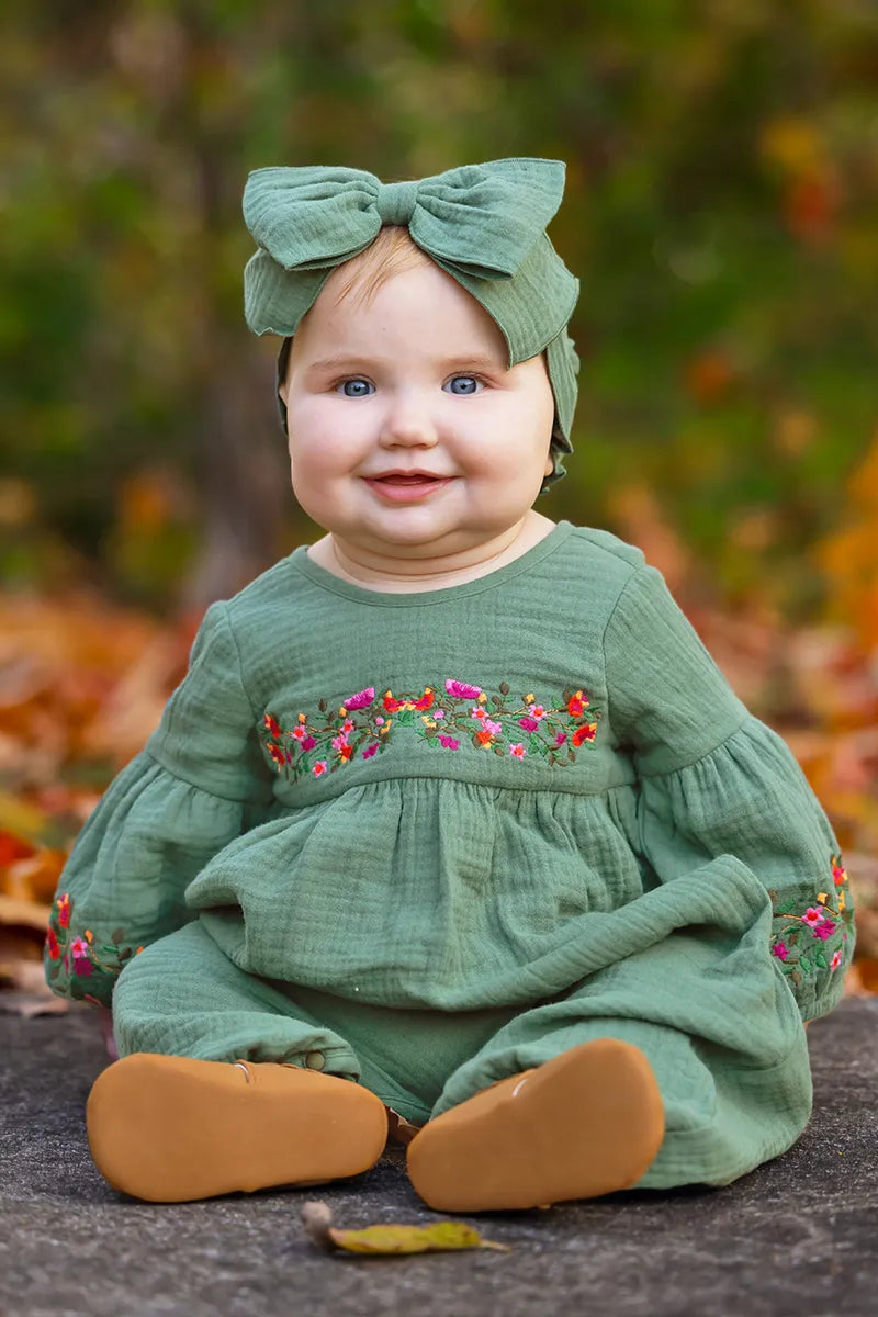 Mabel & Honey - Bella Green Romper