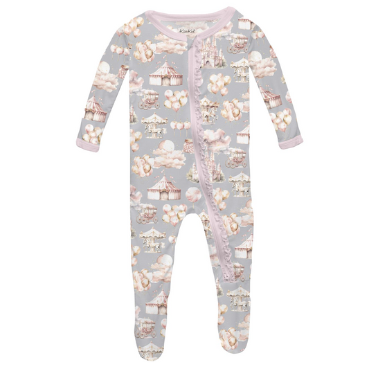 Kickee | Dove Princess Ruffle Footie