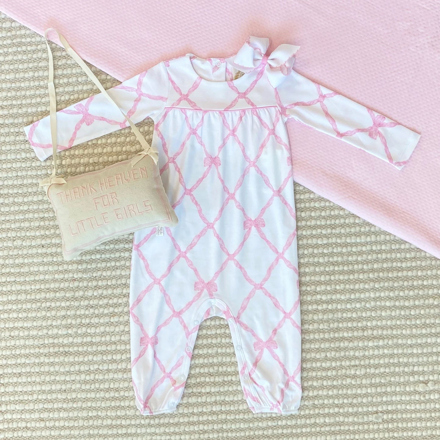 TBBC - Penny Playsuit LS Belle Meade Bow/Pier Party Pink