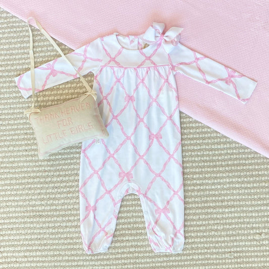 TBBC - Penny Playsuit LS Belle Meade Bow/Pier Party Pink