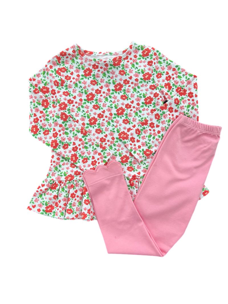 James & Lottie - Loren Legging Set Pink/Red Floral