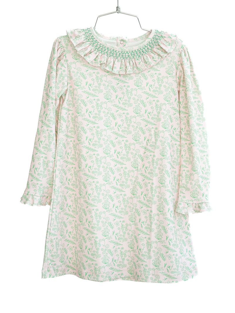 Ruth & Ralph - Pink/Green Ruffle Collar Dress