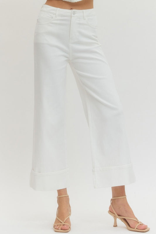 Wren Off White Wide Leg Pants