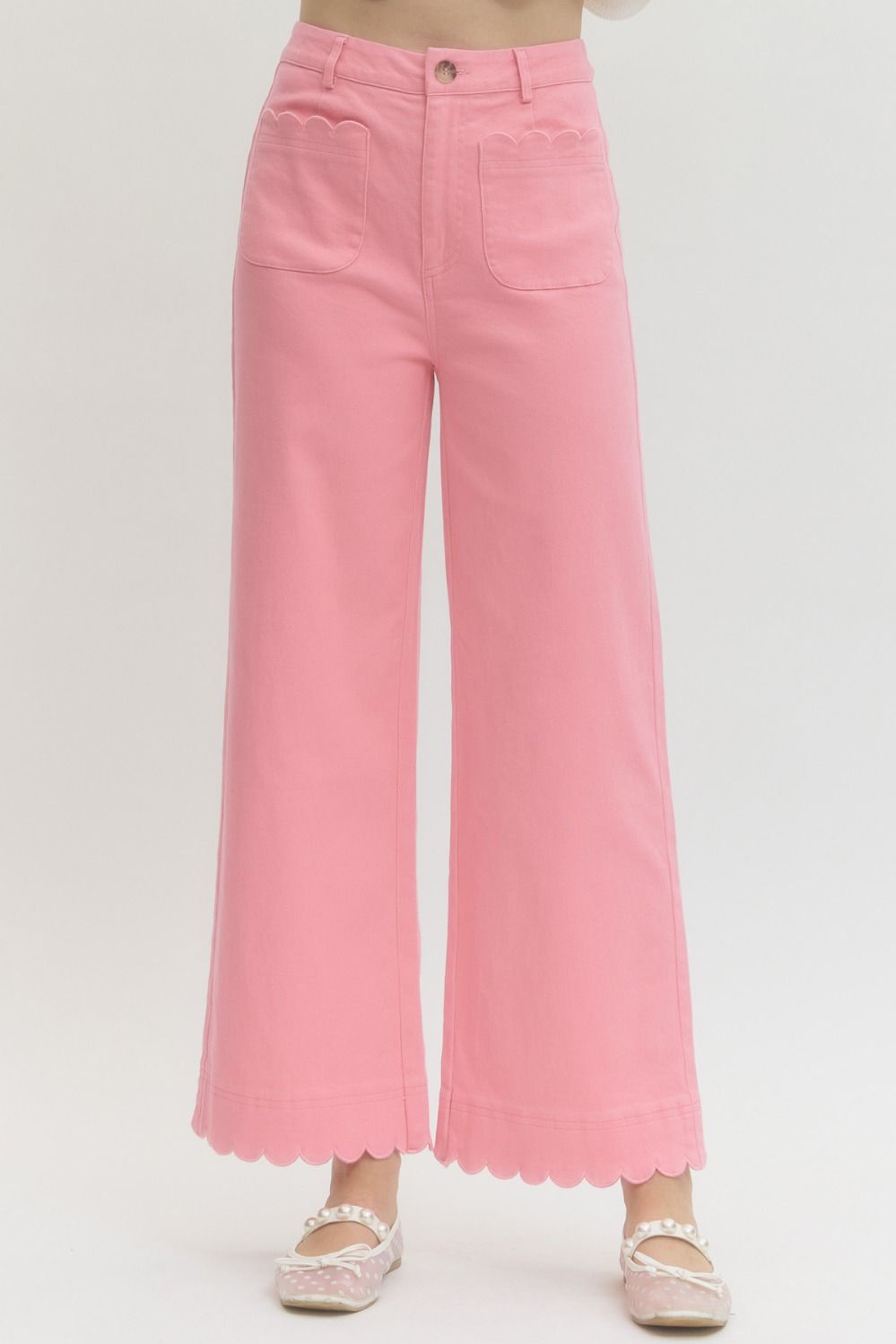 Poppy Pink Scalloped Pants