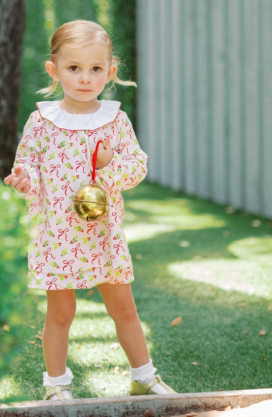 Proper Peony - Holly Bows Girl Bloomer Set