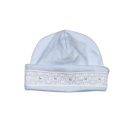 Baby Loren | Tim blue Hand Smocked Pima Beanie