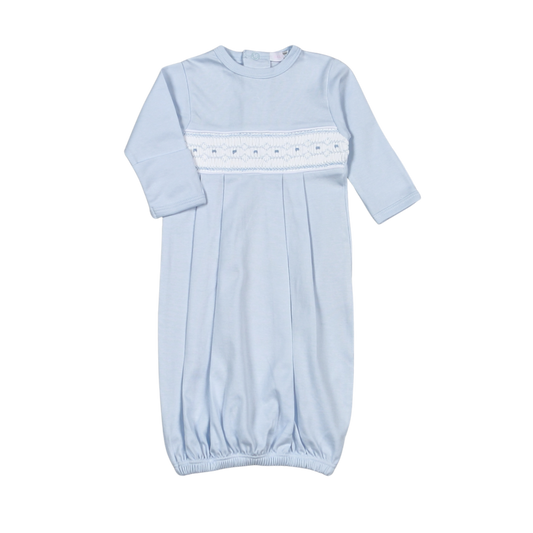 Baby Loren | Tim Blue Hand Smocked Pima Gown