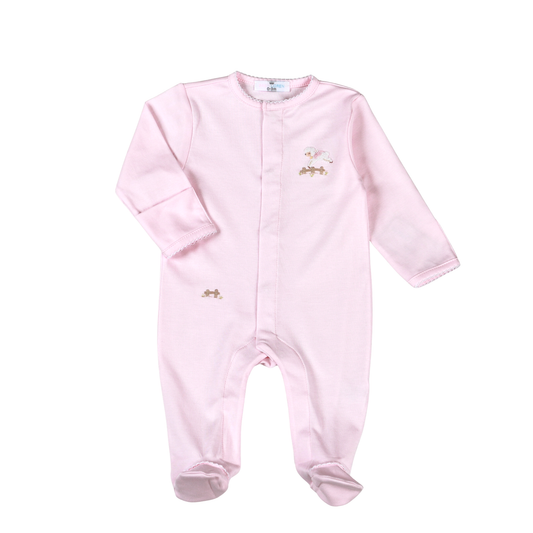 Baby Loren | Pink Baby Lamb Pima Footie