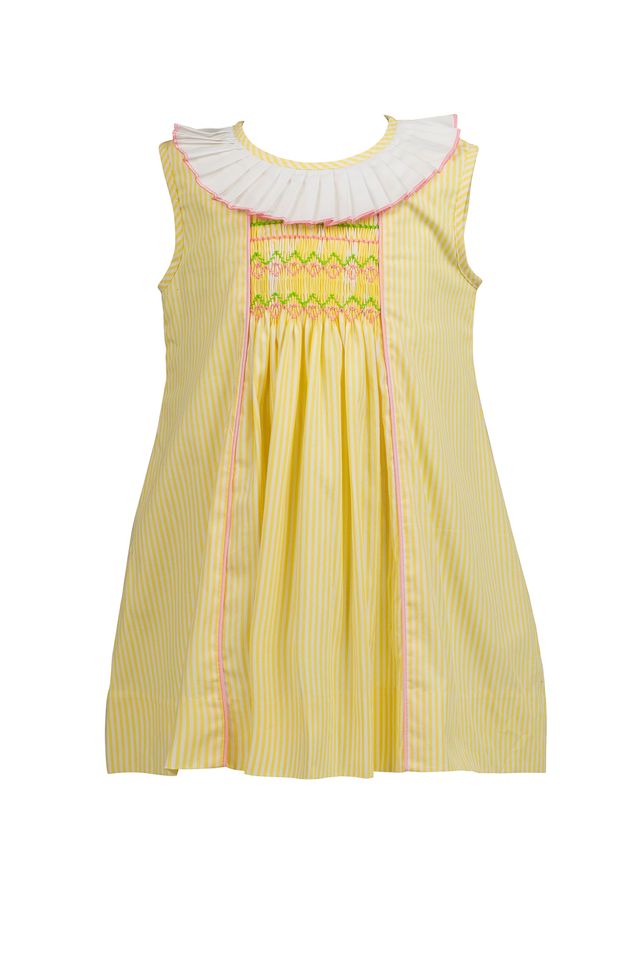 Proper Peony | Nora Yellow Microcheck Dress