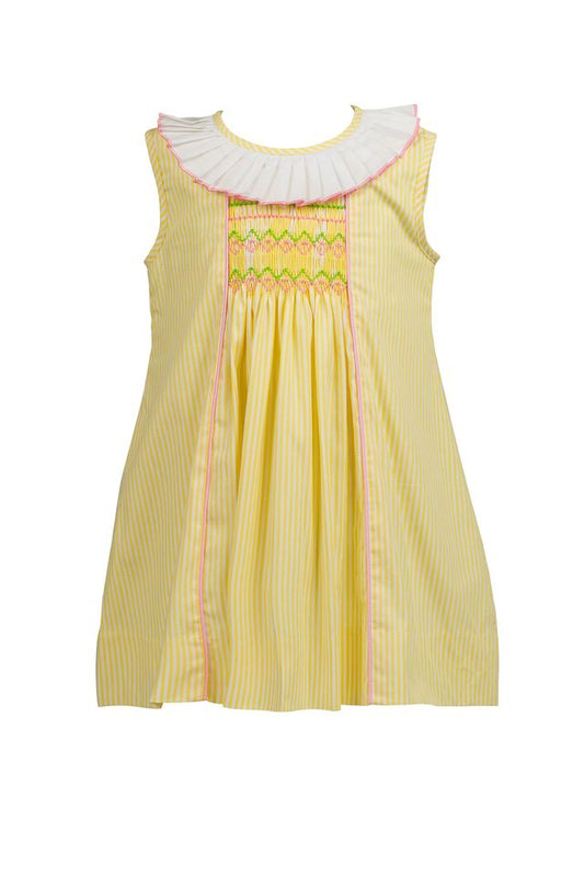 Proper Peony | Nora Yellow Microcheck Dress
