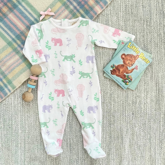 TBBC - Rock Me Romper Lions Tigers and Bears/Palm Beach Pink