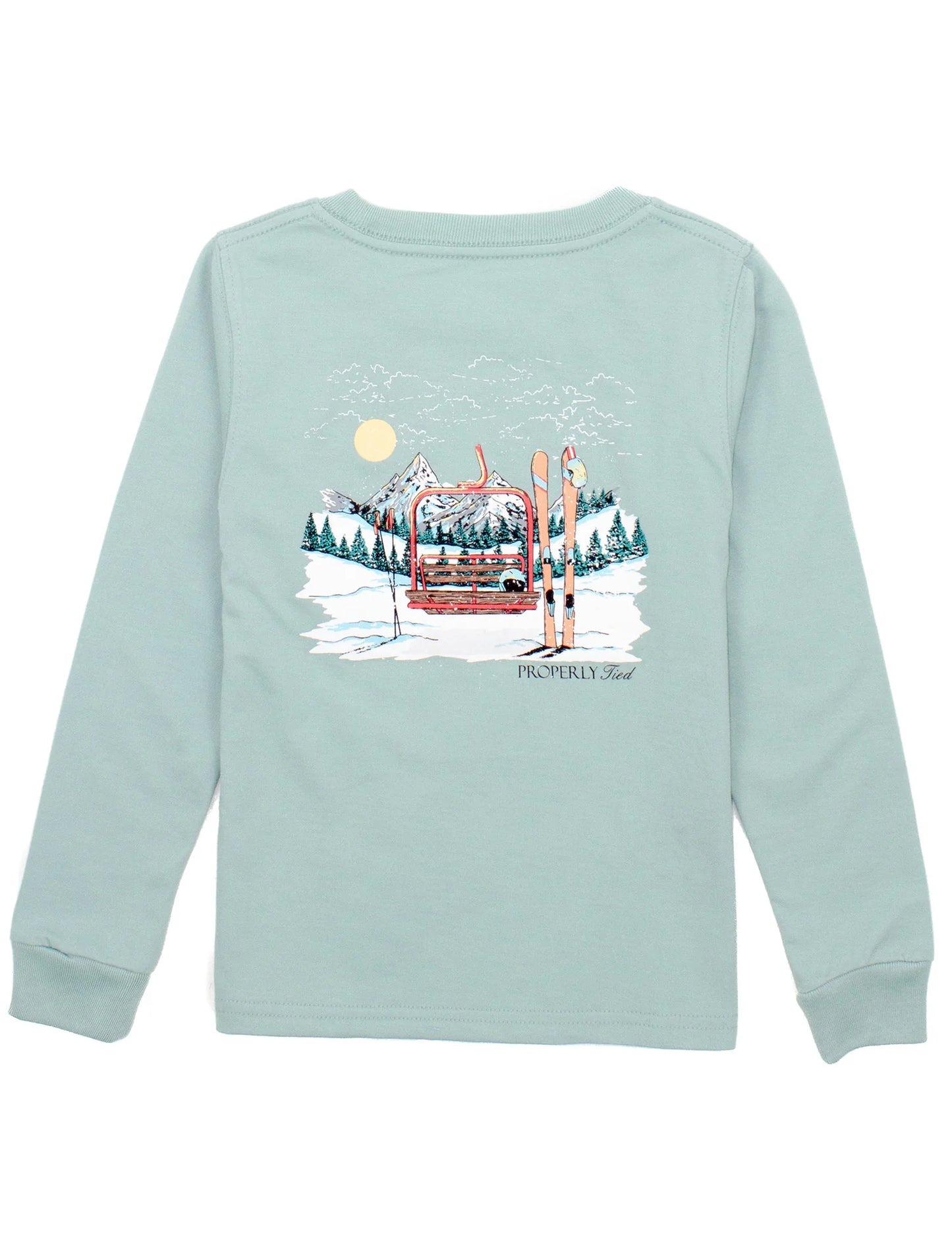 Properly Tied - Ski Lift LS Marine Mist Tee