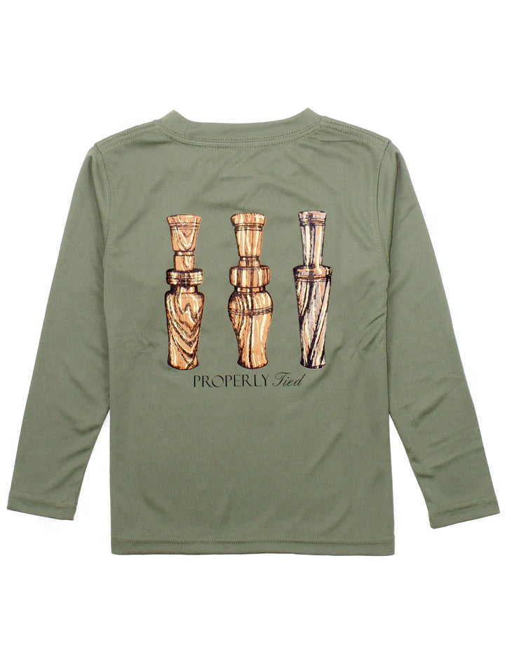 Properly Tied - Performance Tee Duck Calls Olive