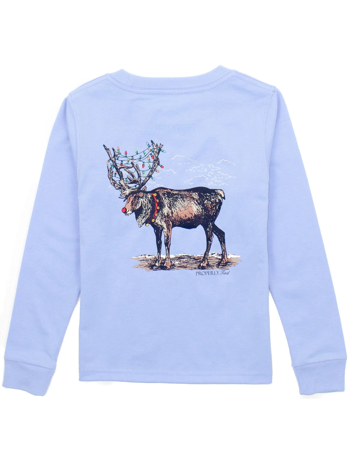 Properly Tied - Reindeer Light Blue Tee