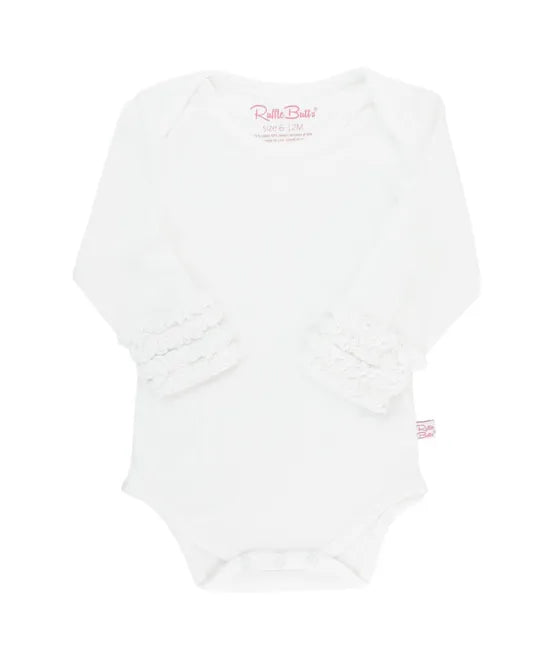 RuffleButts - Layering Ruffle Bodysuit White