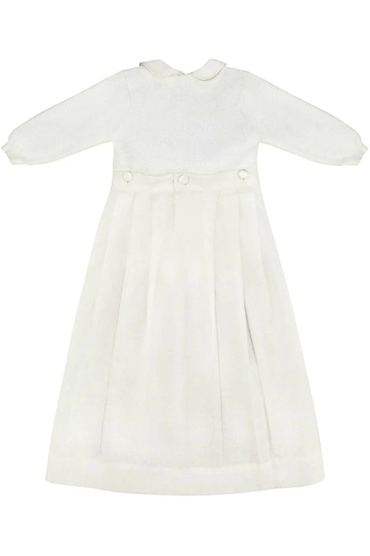 Carriage Boutique - Pebble Stitch Christening Gown with Removeable Skirt