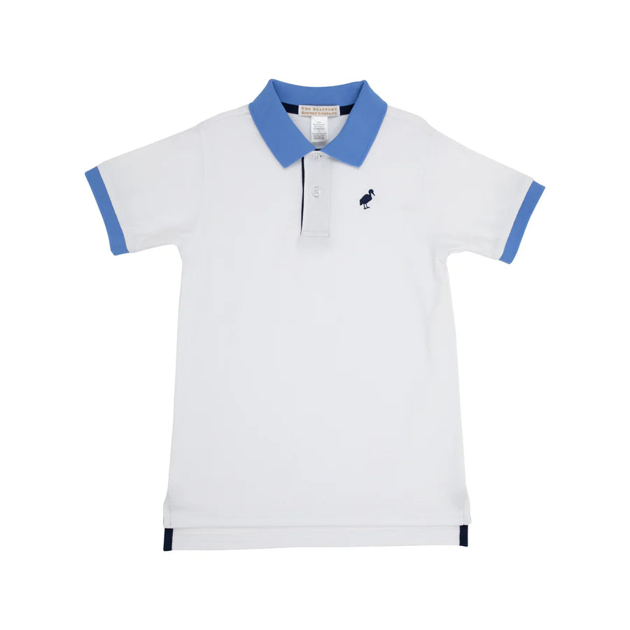 TBBC - Prim & Proper Polo Worth Ave White/Sunrise Blvd Blue/Navy