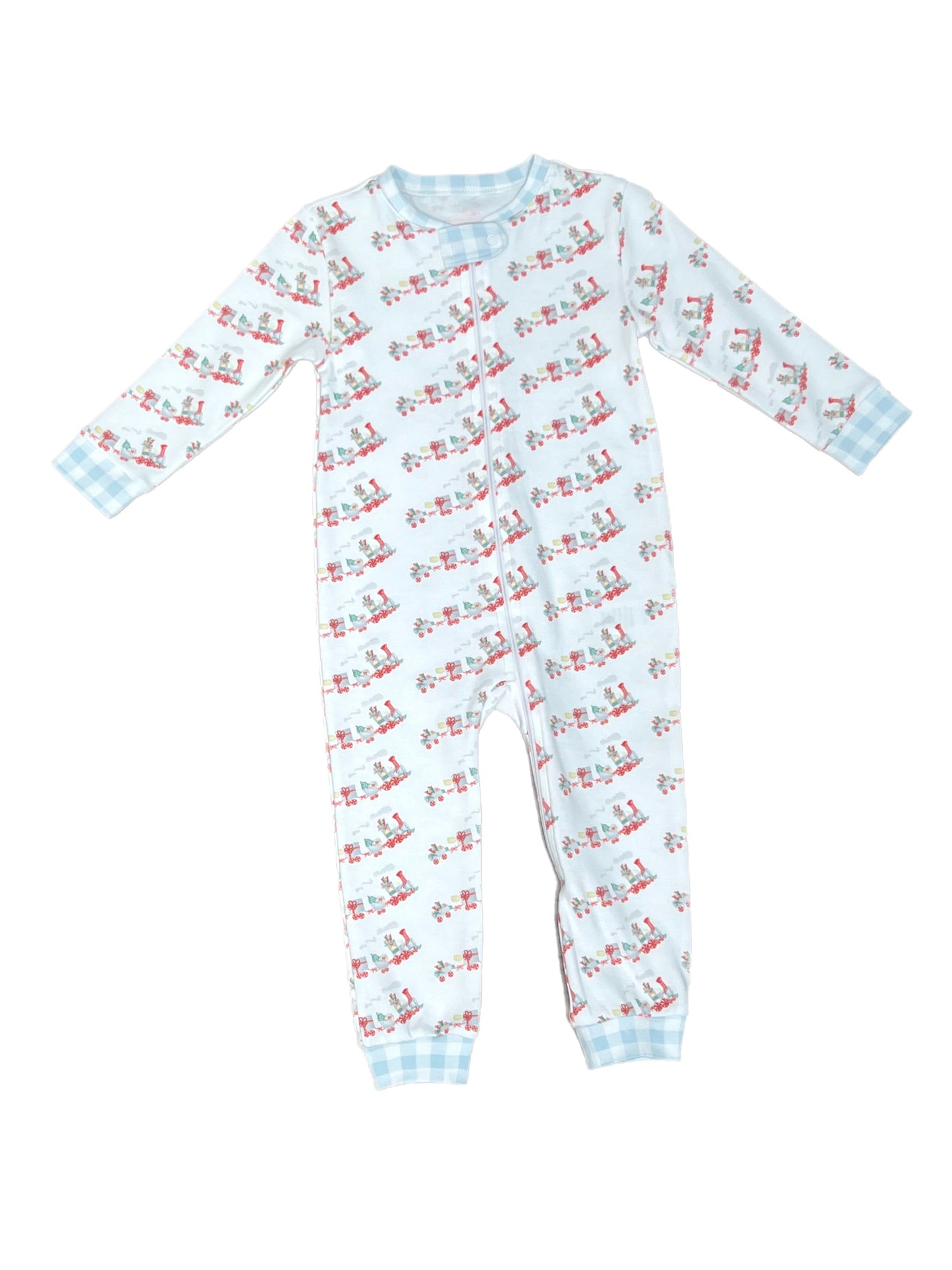 James & Lottie - Christmas Train Boys One Piece Jammies