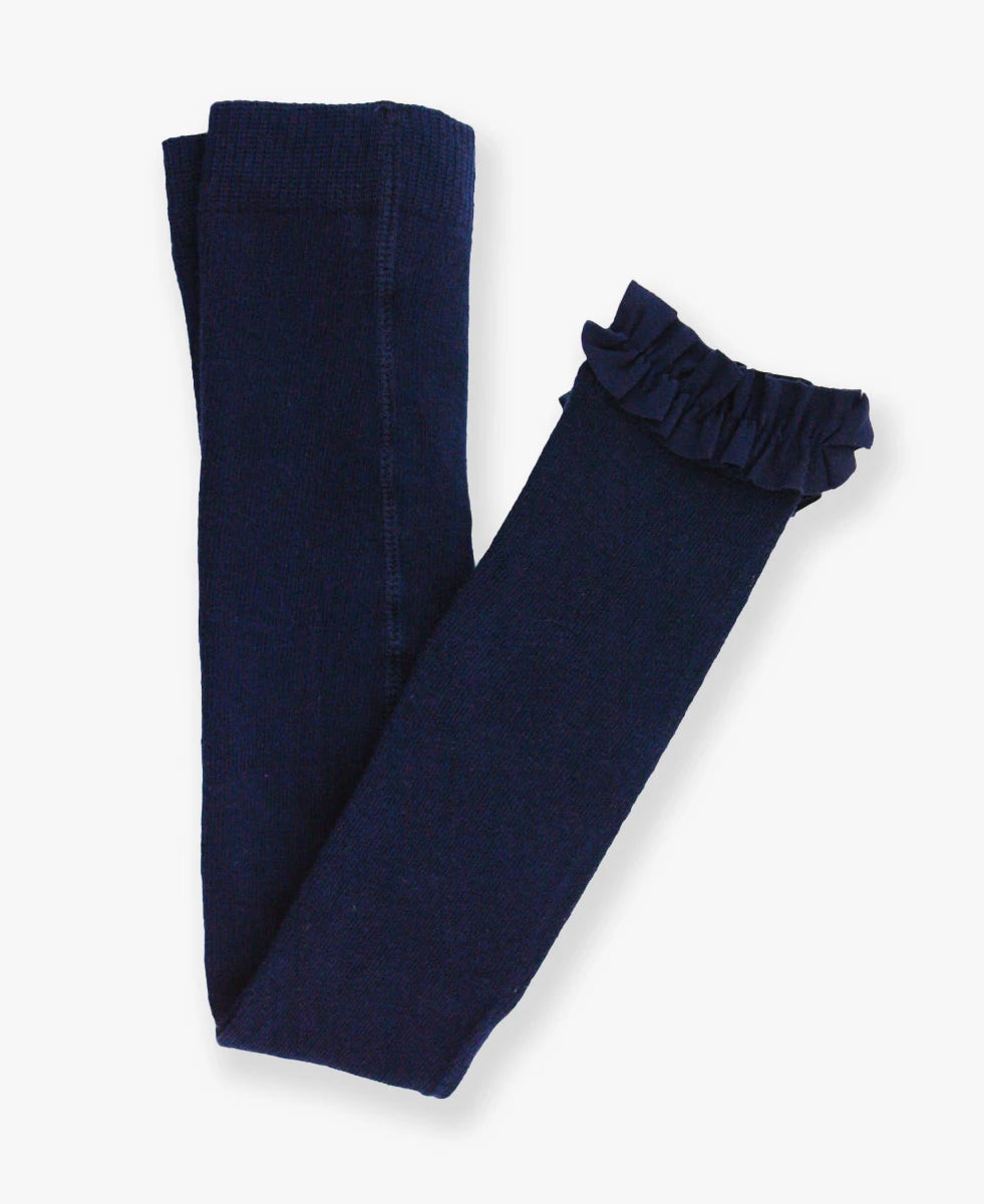 RuffleButts - Dark Navy Footless Ruffle Tights