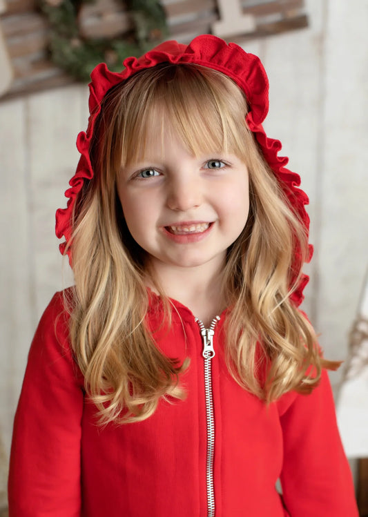 Lemon Loves Lime - Ruffle Hoody Jacket True Red