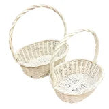 Bow Next Door | Large White Wicker Basket
