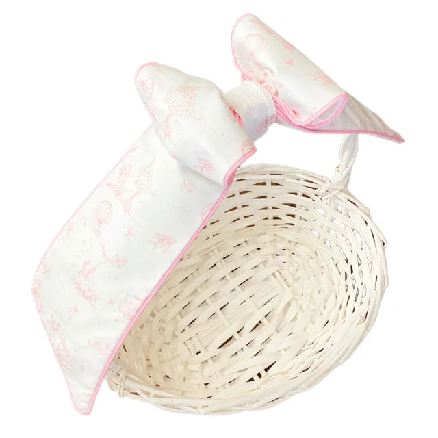 Bow Next Door - Pink Toile Basket Bow