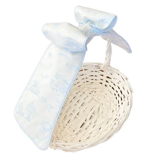 Bow Next Door - Blue Toile Basket Bow