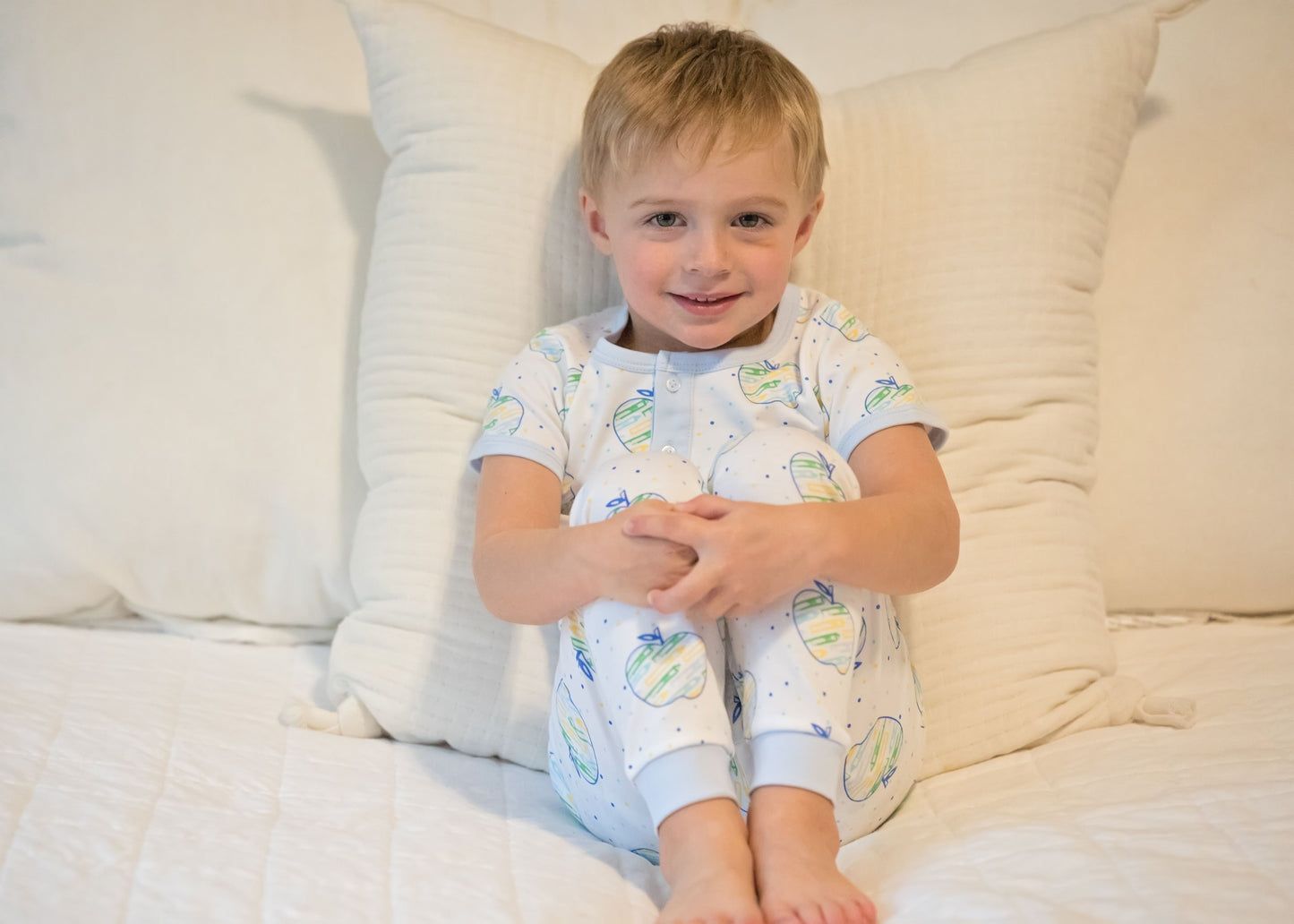 James & Lottie - Back to School Apples Boys Jammies