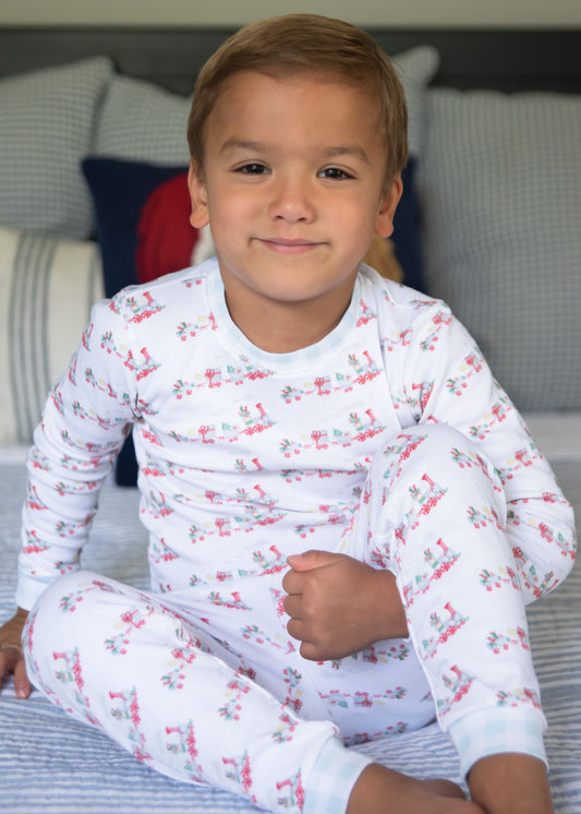 James & Lottie - Christmas Train Boys Two Piece Jammies