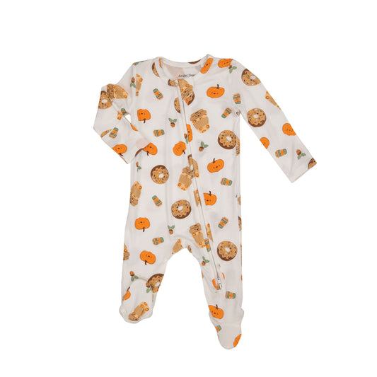 Angel Dear - Pumpkin Spice Latte 2 Way Zipper Footie