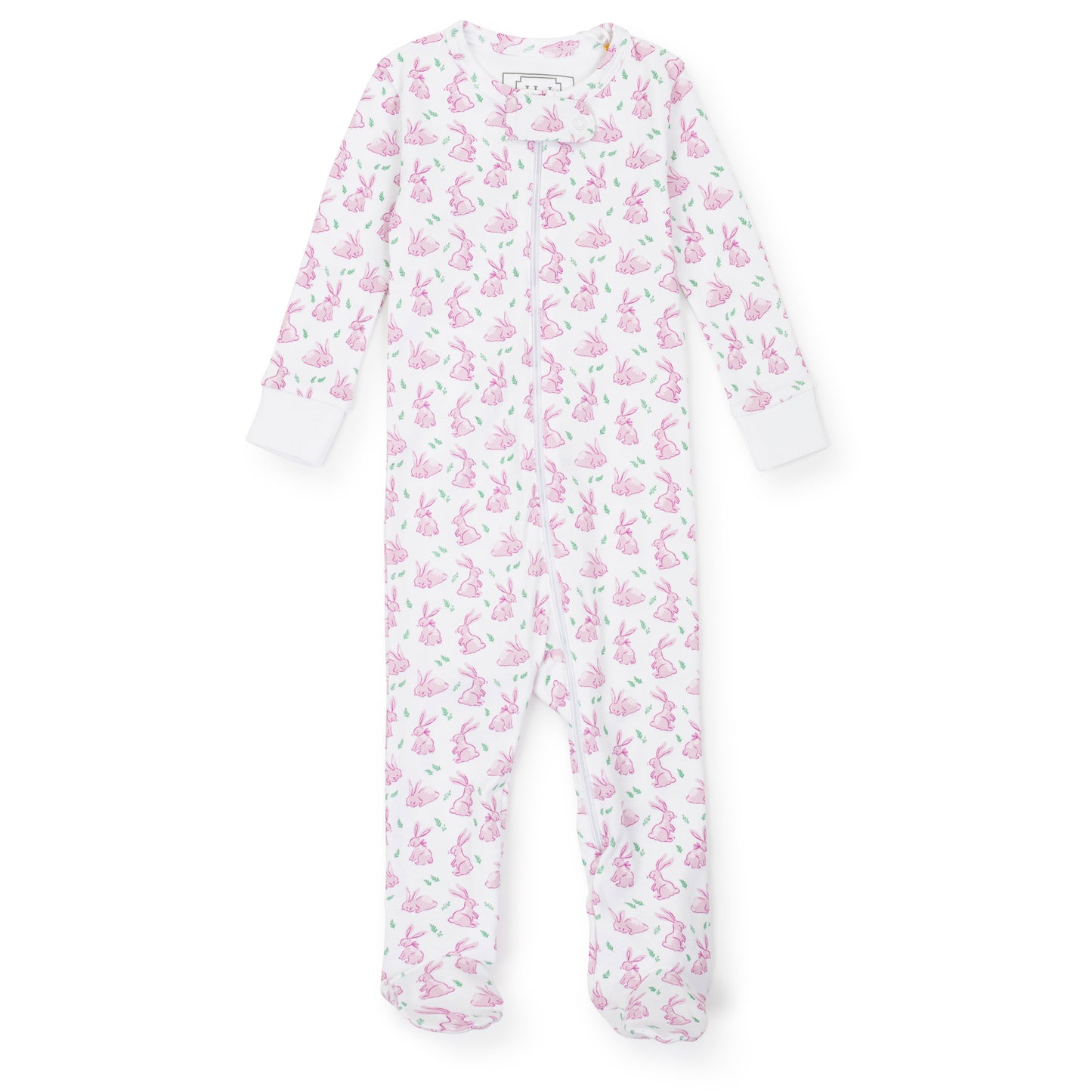Lila & Hayes - Parker Zipper Pajama Bunny Hop Pink