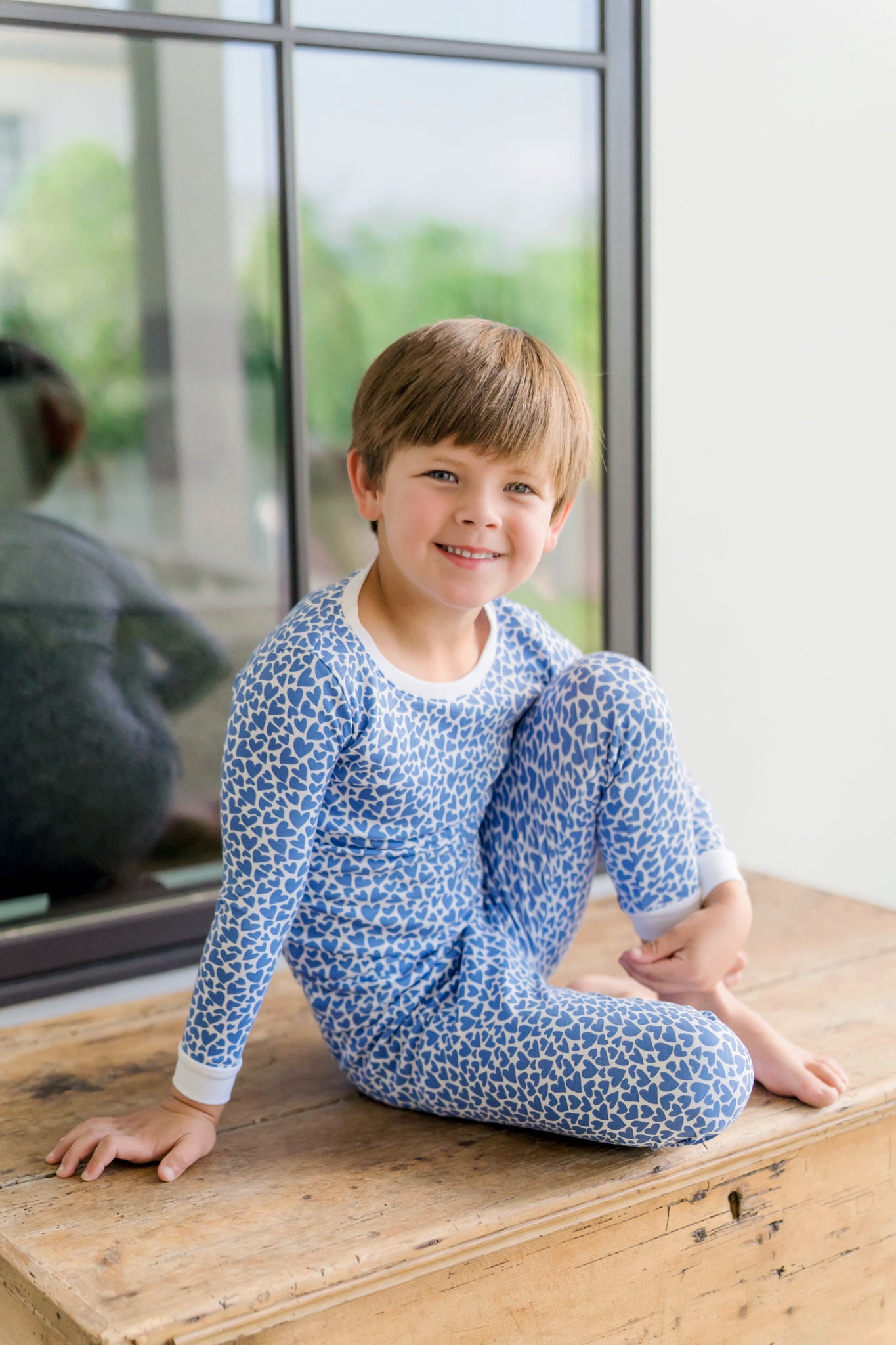 Lila & Hayes - Grayson Pajama Set I Heart You Blue