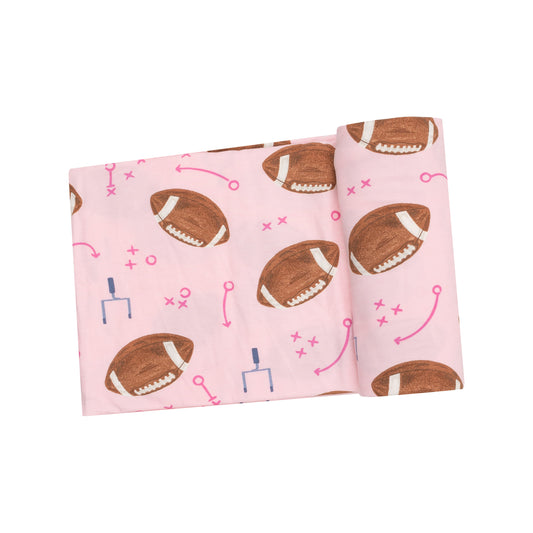 Angel Dear - Footballs Pink Swaddle Blanket